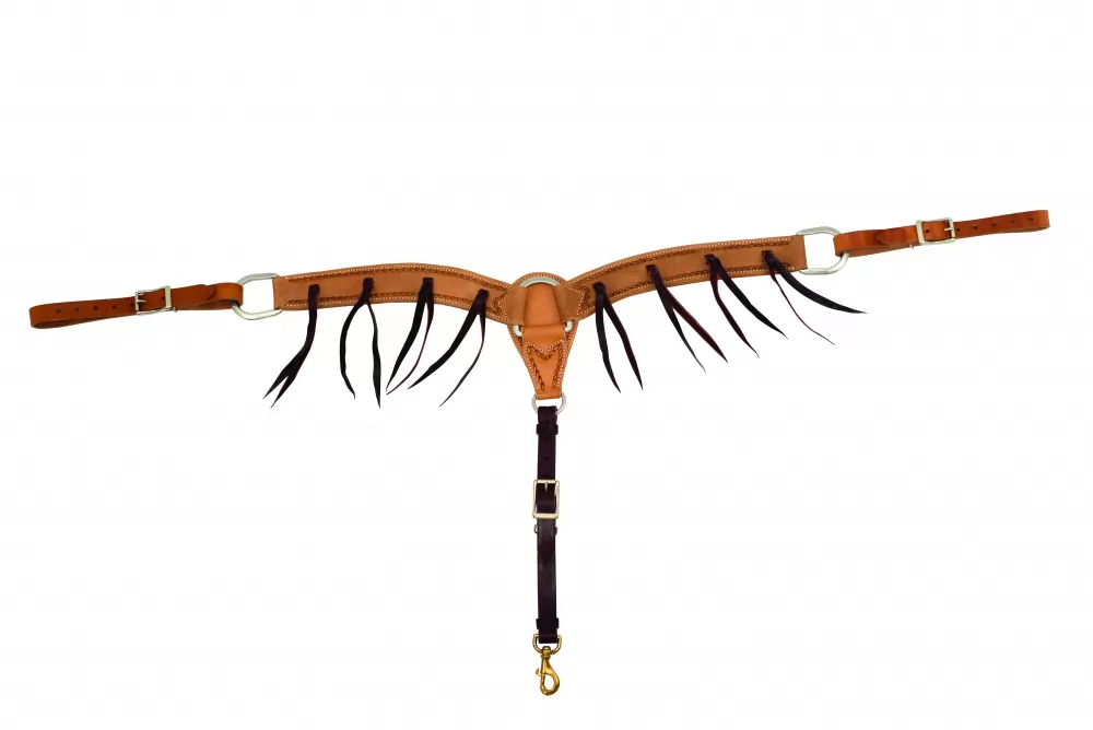 Wildfire Saddlery Leather Rough Out Breast Collar With Latigo Strings