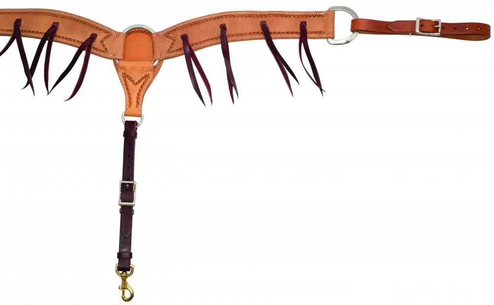 Wildfire Saddlery Leather Rough Out Breast Collar With Latigo Strings - Image 3