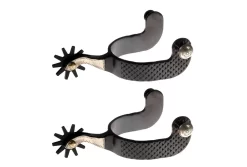 Jacks Basket Weave Spurs With German Silver Trim #11074