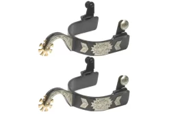 Jacks Gooseneck Spurs With Engraved German Gold And Silver Trim