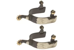 Jacks Roping Spurs With Engraved German Silver Trim #11039