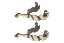 Jacks Roping Spurs With Engraved German Silver Trim #11045