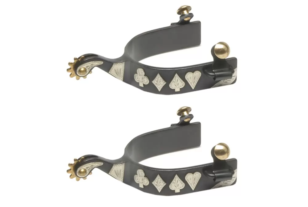 Jacks Spurs With Engraved German Silver Playing Card Trim