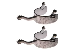 Jacks Offset Show Spurs With Engraved German Silver Trim