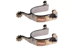 Jacks Roping Spurs With Engraved Gold And Copper Trim #11090