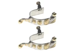 Jacks Roping Spurs With Engraved German Silver Trim #11091
