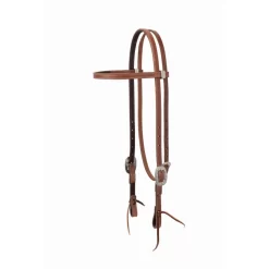 Weaver Synergy Latigo Leather LinedHeadstall With Floral DesignerHardware