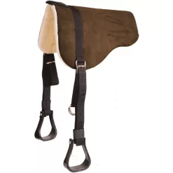 Mustang Faux Suede Bareback Pad With Fleece Bottom And Stirrups