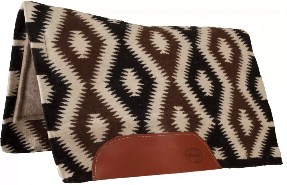 Mustang Tucson Contoured Wool Blanket With Tan Wool Bottom