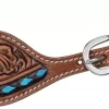Tough-1 Turquoise Buckstitch Spur Strap