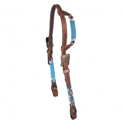Tabelo Ear Headstall With Aztec Beaded Trim