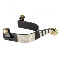 Tabelo BS Roping Spurs With Silver Overlay