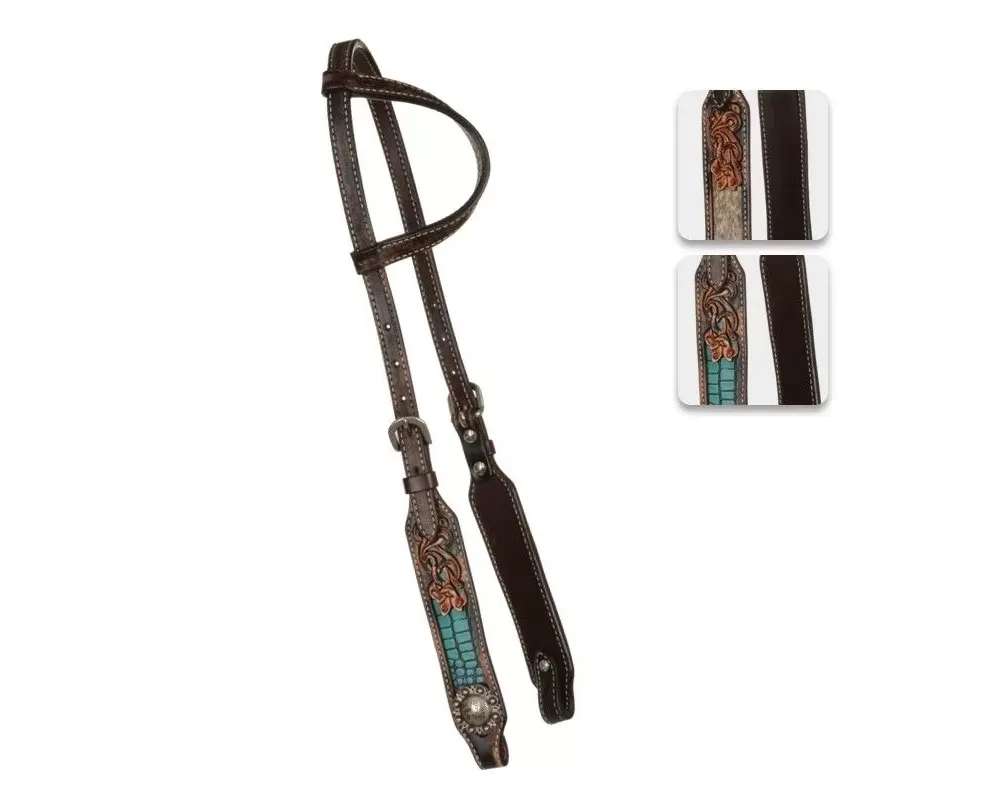 Circle Y Inlaid Filigree One Ear Headstall - Image 3
