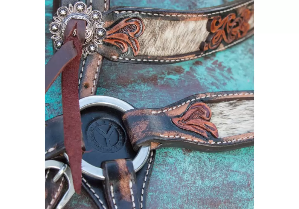 Circle Y Inlaid Filigree Browband Headstall - Image 2