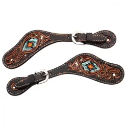 Circle Y Distressed Beaded Tribal Spur Straps