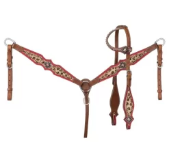 Silver Royal Hair-On Leopard Headstall And Breast Collar Set