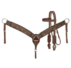 Silver Royal Sunflower And Black Lace Headstall And Breast Collar Set