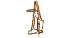 Tory Leather Halter/Bridle Combination Trail Bridle - Brass Hardware