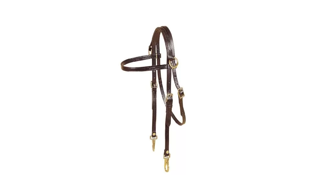 Tory Leather Sidecheck Arabian Training Headstall - Snap Ends - Image 3