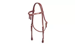 Tory Leather Brow Knot Double & Stitched Bridle Leather Headstall