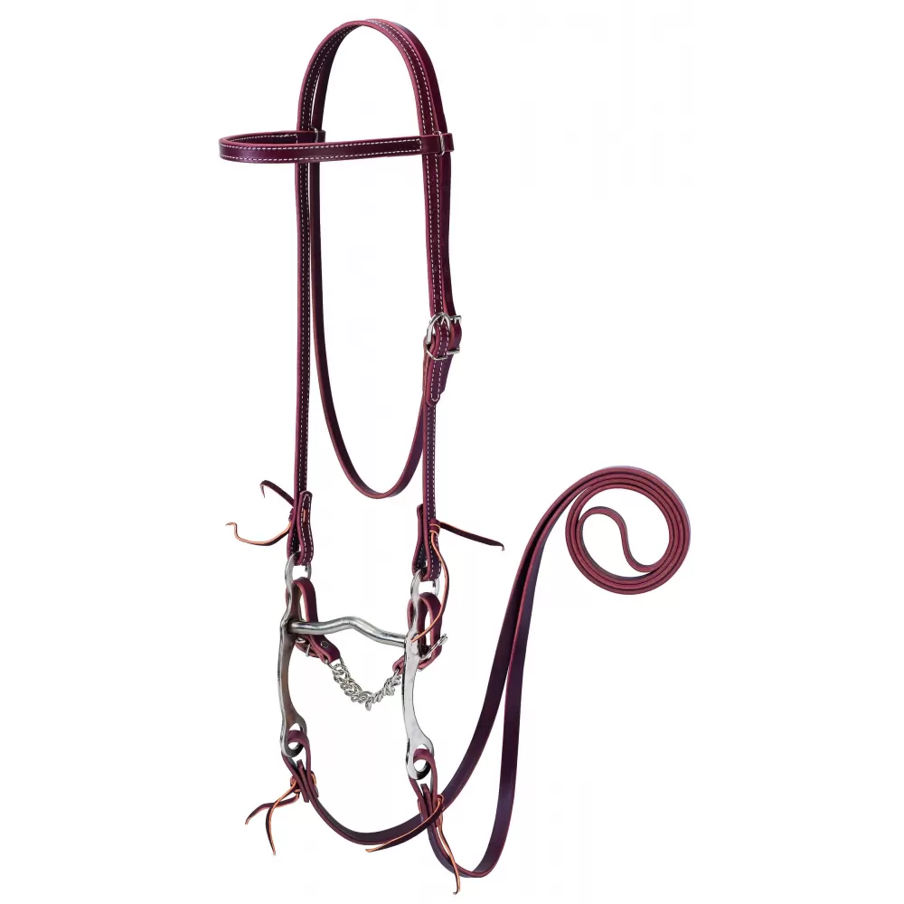 Weaver Latigo Leather Browband Bridle With Single Cheek Buckle - Image 2