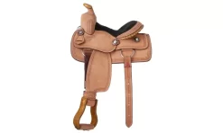 King Series Cowboy With Barbwire Tooling Youth Saddle Package