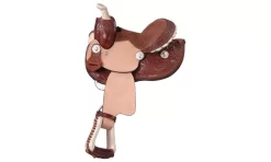 King Series Miniature Barrel Saddle With Rawhide Package