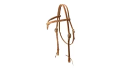 Tory Leather Heavy Weight Knotted Brow Headstall - Tie Ends
