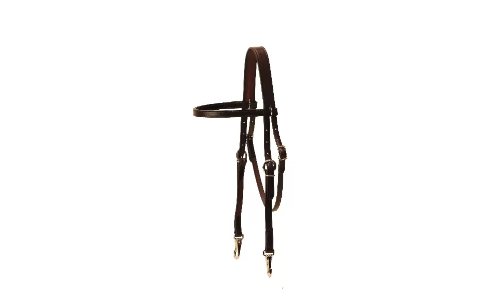 Tory Leather Brow Band Training Headstall - Nickel Snap Ends - Image 2