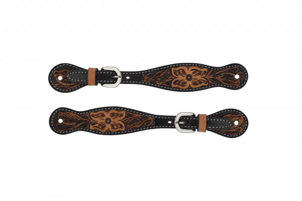 Weaver Cross Floral Tooled Ladies' Spur Straps