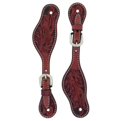 Weaver Ladies Cross Floral Carved Spur Straps