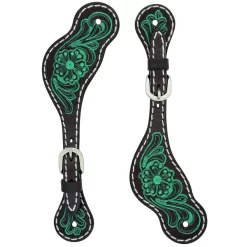 Weaver Ladies Cross Carved Flower Spur Straps
