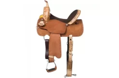 Royal King Reno Buckstitch Roughout Barrel Saddle