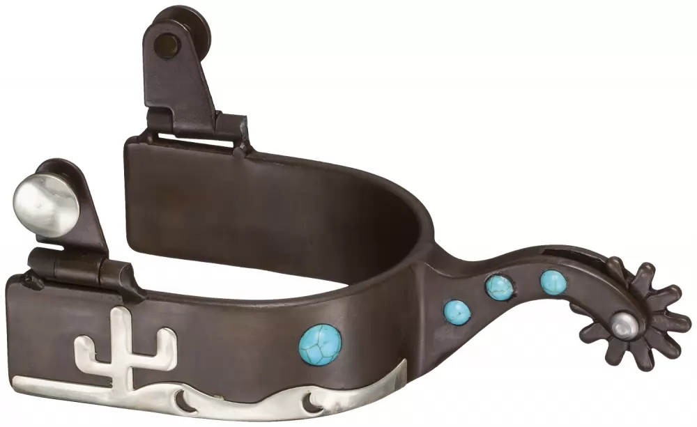 Tough-1 Antique Brown Cactus/Turquoise Spurs