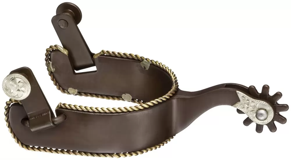 Tough-1 Antique Brown Rope Edge Spurs