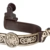 Kelly Silver Star Antique Brown Spurs With Engraved Star Overlay