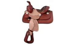 King Series Miniature Basketweave Western Saddle